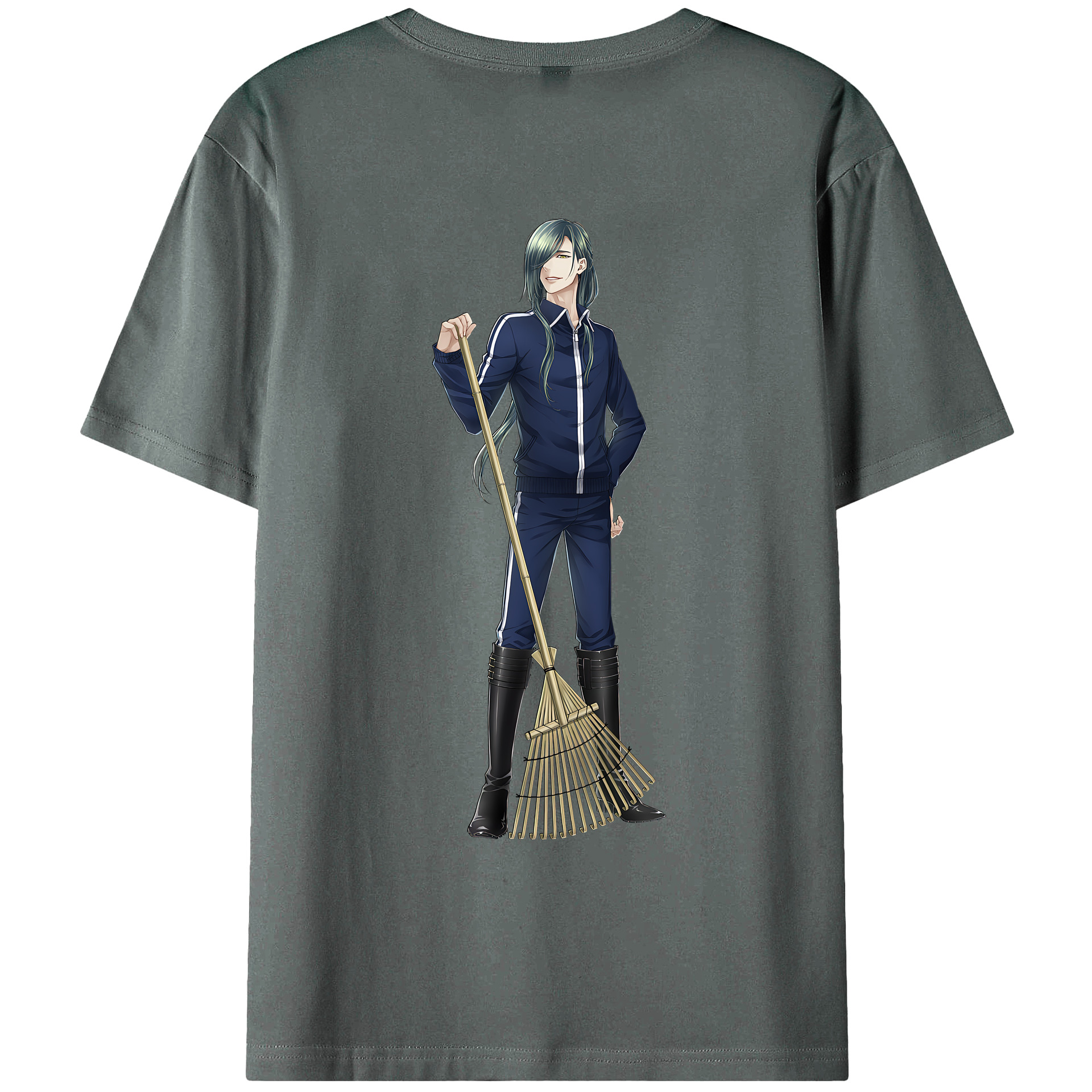 （画像用） 刀剣乱舞 Touken Ranbu 綿100％ メンズ半袖Tシャツ（バックプリント） 通気性